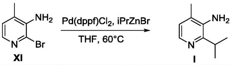 Prior art synthesis route utilizing expensive palladium catalyst and zinc reagents