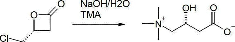 Novel one-step ring opening synthesis of carnitine via cyclic beta-lactones