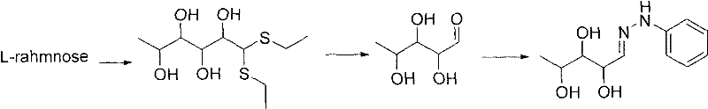 Conventional synthesis route using L-rhamnose and smelly ethanethiol