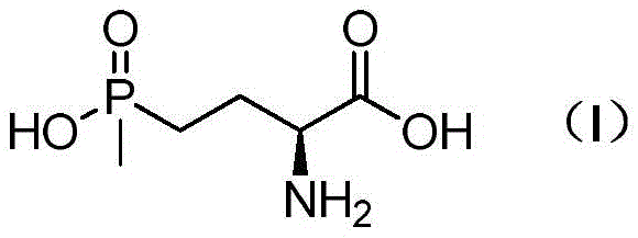 Chemical structure of L-glufosinate-ammonium showing the phosphonic acid and amino acid functional groups