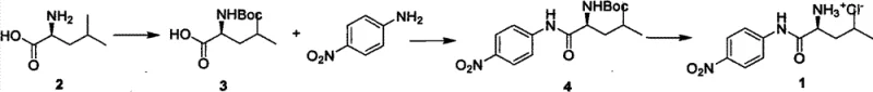 Complete three-step synthesis route from L-Leucine to L-Leu-pNA HCl