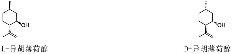 Reaction scheme showing selective hydrogenation of L-Isopulegol to L-Menthol versus D-Isopulegol