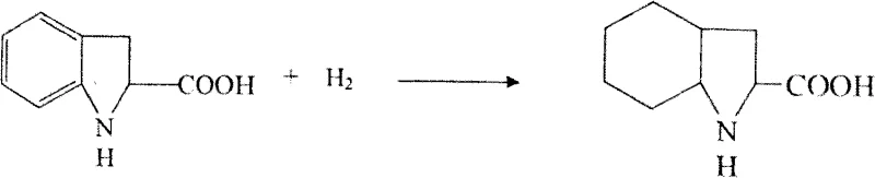 Final Rhodium-catalyzed hydrogenation to L-octahydroindoline-2-formic acid