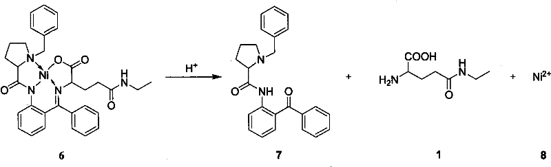 Acid hydrolysis of theanine Schiff base Ni(II) complex to release L-theanine and recover catalyst