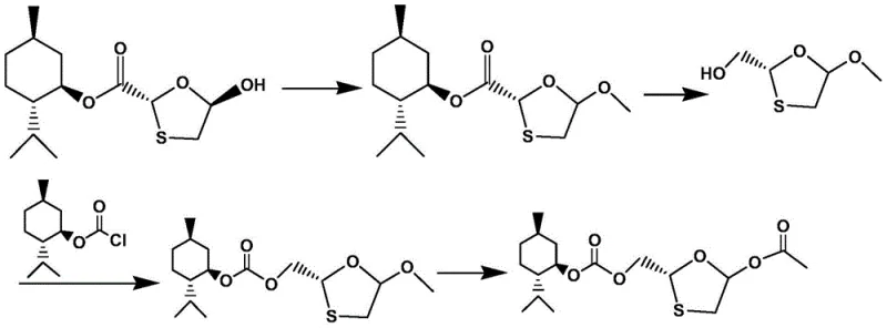 Previous synthetic route for Lamivudine intermediate highlighting process limitations