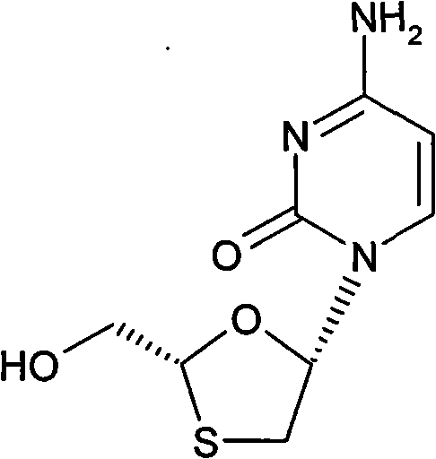 Chemical structure of Lamivudine showing the critical 2R, 5S stereochemistry