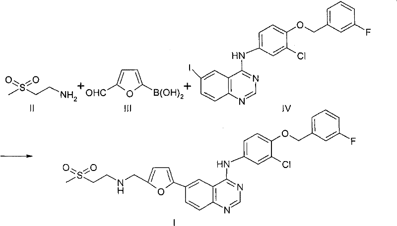 Overall reaction scheme of the novel one-pot synthesis of Lapatinib