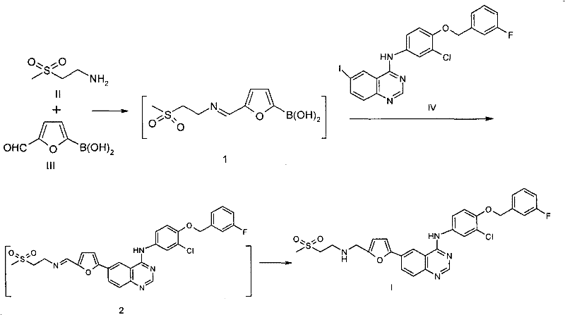 Detailed reaction mechanism showing imine formation and subsequent reduction