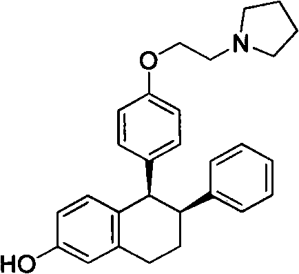 Chemical structure of Lasofoxifene showing the core naphthol scaffold