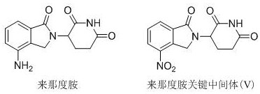 Chemical structures comparing Lenalidomide and its key intermediate V