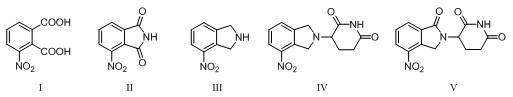 Detailed reaction scheme from 3-nitrophthalic acid to target intermediate V