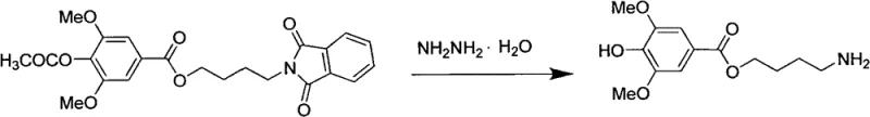 Deprotection of phthalimide group using hydrazine hydrate and final guanidinylation to form Leonurine