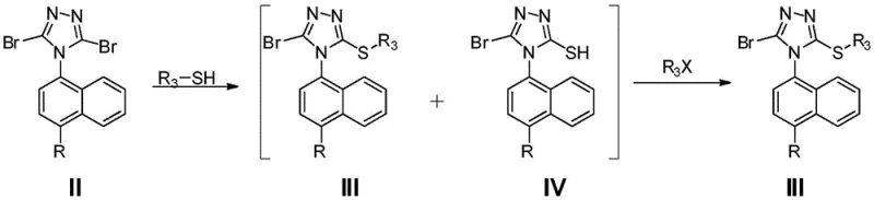 Reaction mechanism showing conversion of byproduct IV to desired product III
