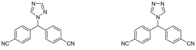 Synthetic scheme for 4-[(1-(1,2,4-triazolyl)methyl]benzonitrile showing the alkylation and salt formation steps