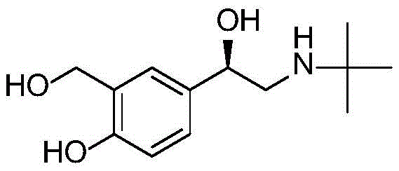 Chemical structure of Levalbuterol Hydrochloride showing the chiral center and functional groups