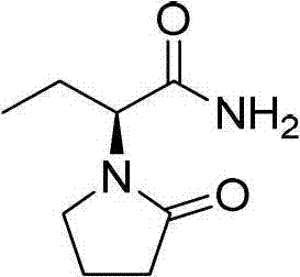 Chemical structure of Levetiracetam showing the pyrrolidone ring and chiral center