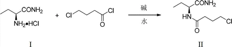 Step 1 reaction scheme showing aqueous acylation of aminobutyramide hydrochloride