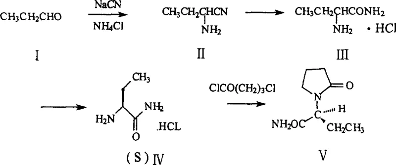 Detailed reaction mechanism showing the resolution of enantiomers and final cyclization step
