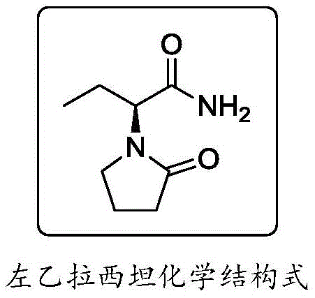 Chemical structure of Levetiracetam showing the pyrrolidone ring and chiral center