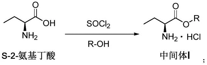 Reaction scheme for synthesis of Intermediate I from S-2-aminobutyric acid
