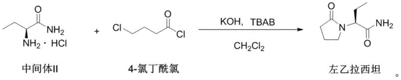 Final cyclization reaction scheme forming Levetiracetam from Intermediate II