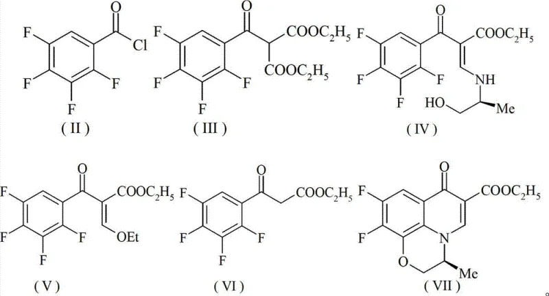 Complete 9-step synthetic route from tetrafluorobenzoic acid to Levofloxacin Hydrochloride using Fe/Cu catalysis