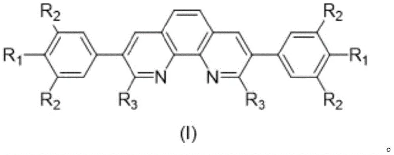 General molecular structure of the linear o-phenanthroline compound represented by formula (I)