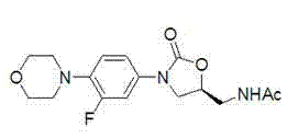 Chemical structure of Linezolid showing the chiral oxazolidinone core and acetamidomethyl side chain