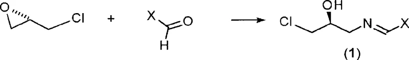 Scheme II detailing the preparation of the chiral imine starting material from epichlorohydrin