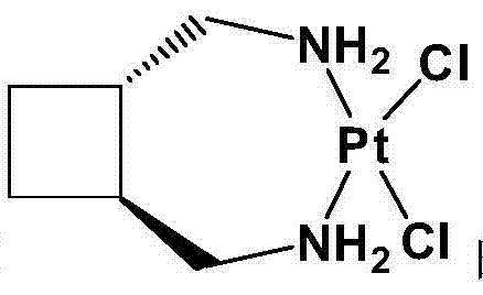 Chemical structure of Lobaplatin trihydrate showing the platinum coordination with cyclobutane diamine and lactate ligands