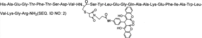 Chemical structure of GLP-1 analogue Example 1 synthesized via microwave SPPS