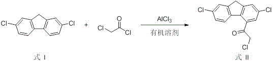 Friedel-Crafts acylation of 2,7-dichlorofluorene to form the acylated intermediate
