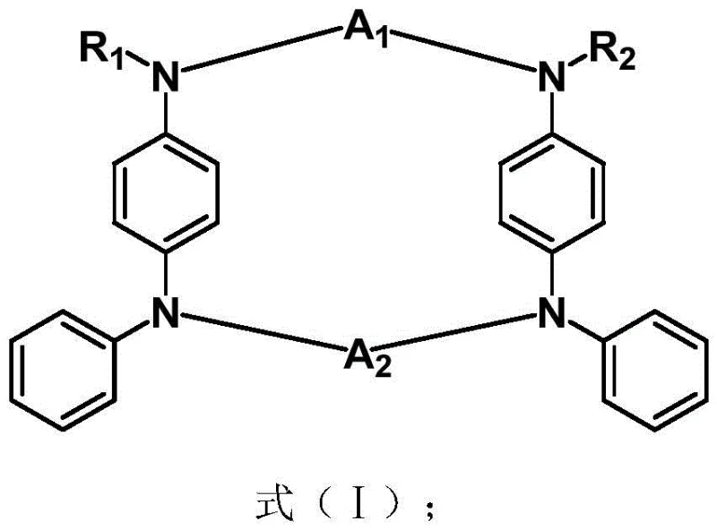 General chemical structure of the luminescent macrocyclic TADF compound showing the D-A-D-A arrangement