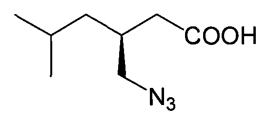 Chemical structure of toxic azide intermediate Formula A used in conventional Lyrica synthesis