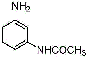 Chemical structure of m-aminoacetanilide showing the amino and acetamido groups on the benzene ring