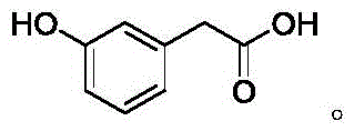 Chemical structure of m-hydroxyphenylacetic acid showing the meta-substituted phenolic and acetic acid groups