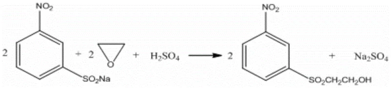 Traditional synthesis reaction showing sodium sulfite reduction and hydrolysis side products