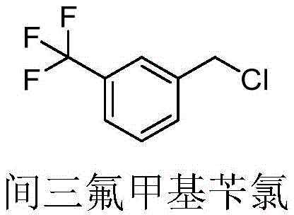 Chemical structure of the target product m-trifluoromethyl benzyl chloride