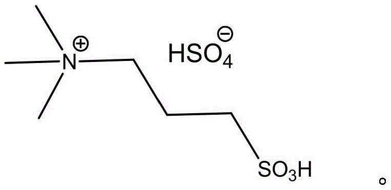 Chemical structure of the acidic ionic liquid catalyst N,N,N-trimethyl-N-sulfonic propyl ammonium bisulfate