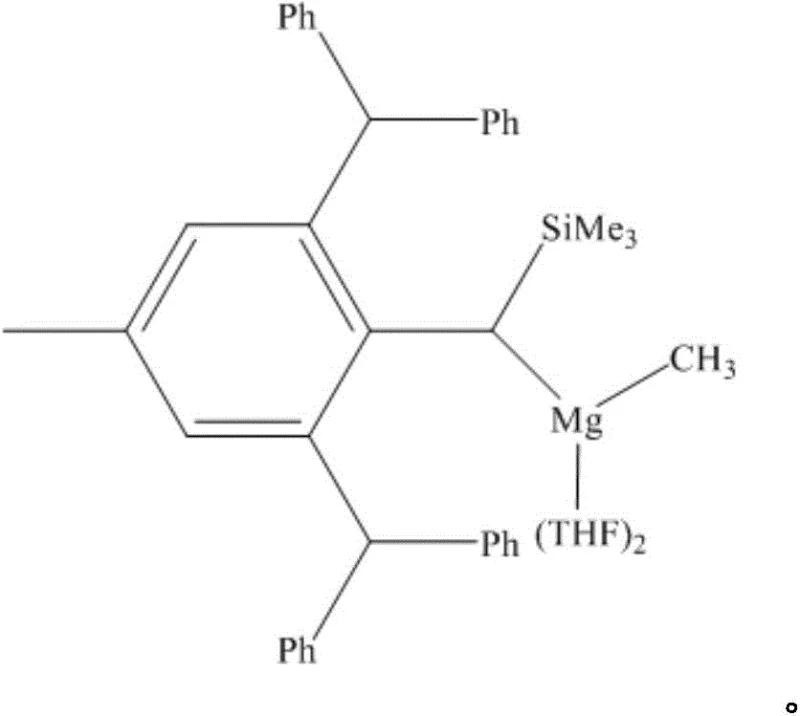 Structure of the bulky amino ligand-stabilized magnesium alkyl catalyst used in the reaction