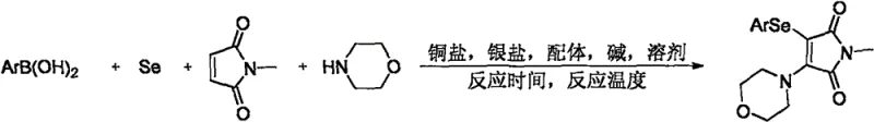 General reaction scheme for copper-catalyzed four-component synthesis