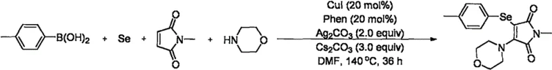Specific example of N-methyl-3-morpholinyl-4-(4-methylphenylseleno) maleimide synthesis