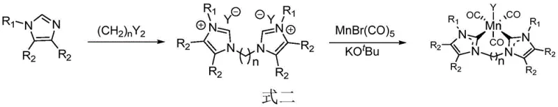 Synthetic pathway for the bidentate azacarbene manganese catalyst from imidazole precursors