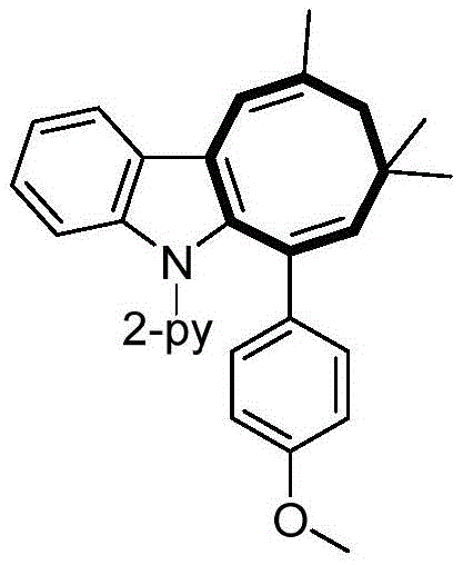 Chemical structure of a specific cyclooctatriene indole derivative synthesized with high yield demonstrating substrate tolerance