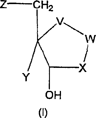 General chemical structure of Formula I representing the target nucleoside phosphorylase inhibitors