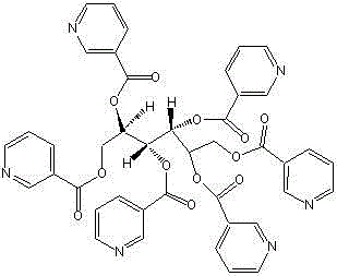 Chemical structure of Mannityl Nicotinate showing the symmetric ester configuration