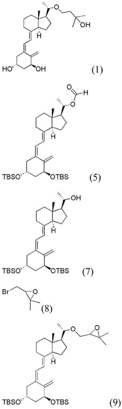 Complete Reaction Scheme 3 showing the novel multi-step synthesis pathway for Maxacalcitol