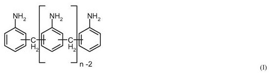 General chemical structure of diphenylmethane diamines and polyamines showing variable chain length n
