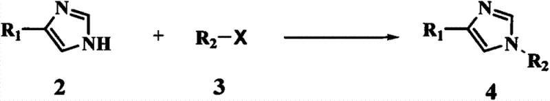 Reaction scheme showing the N-protection of 4-iodo-imidazole to form the sulfonamide intermediate