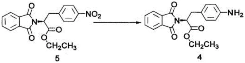 Raney Ni catalytic hydrogenation step converting nitro intermediate 5 to amino intermediate 4